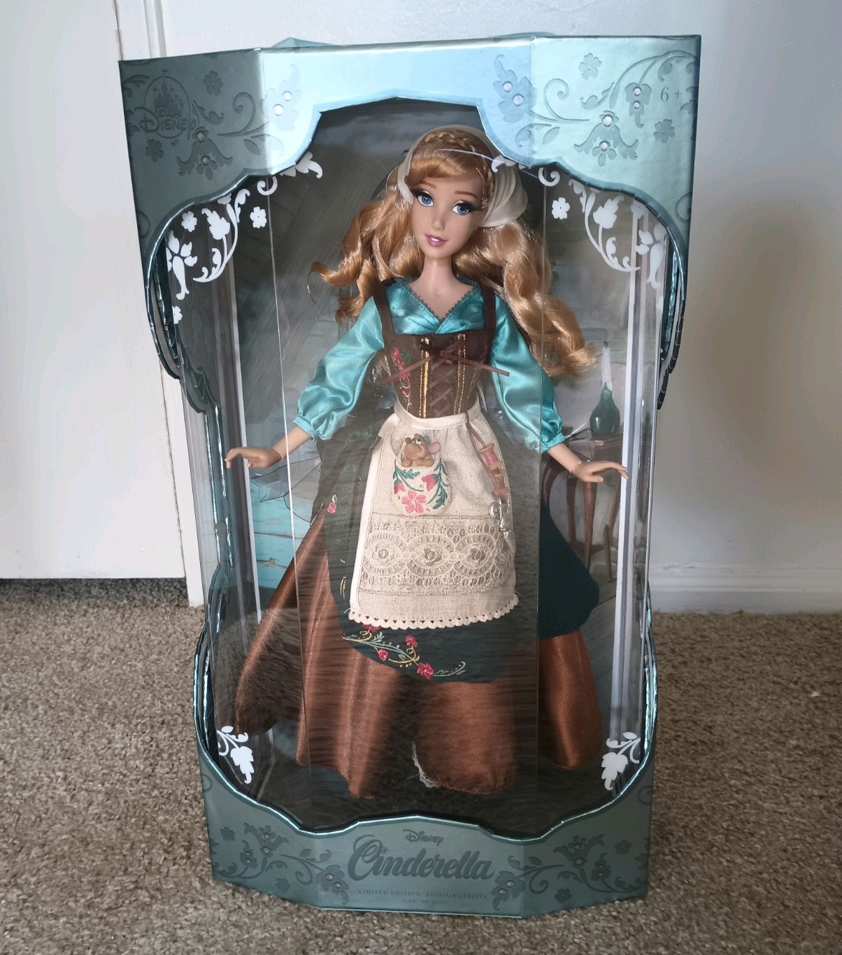 Limited Edition Disney 70th Anniversary Cinderella doll in Rags dress, opened