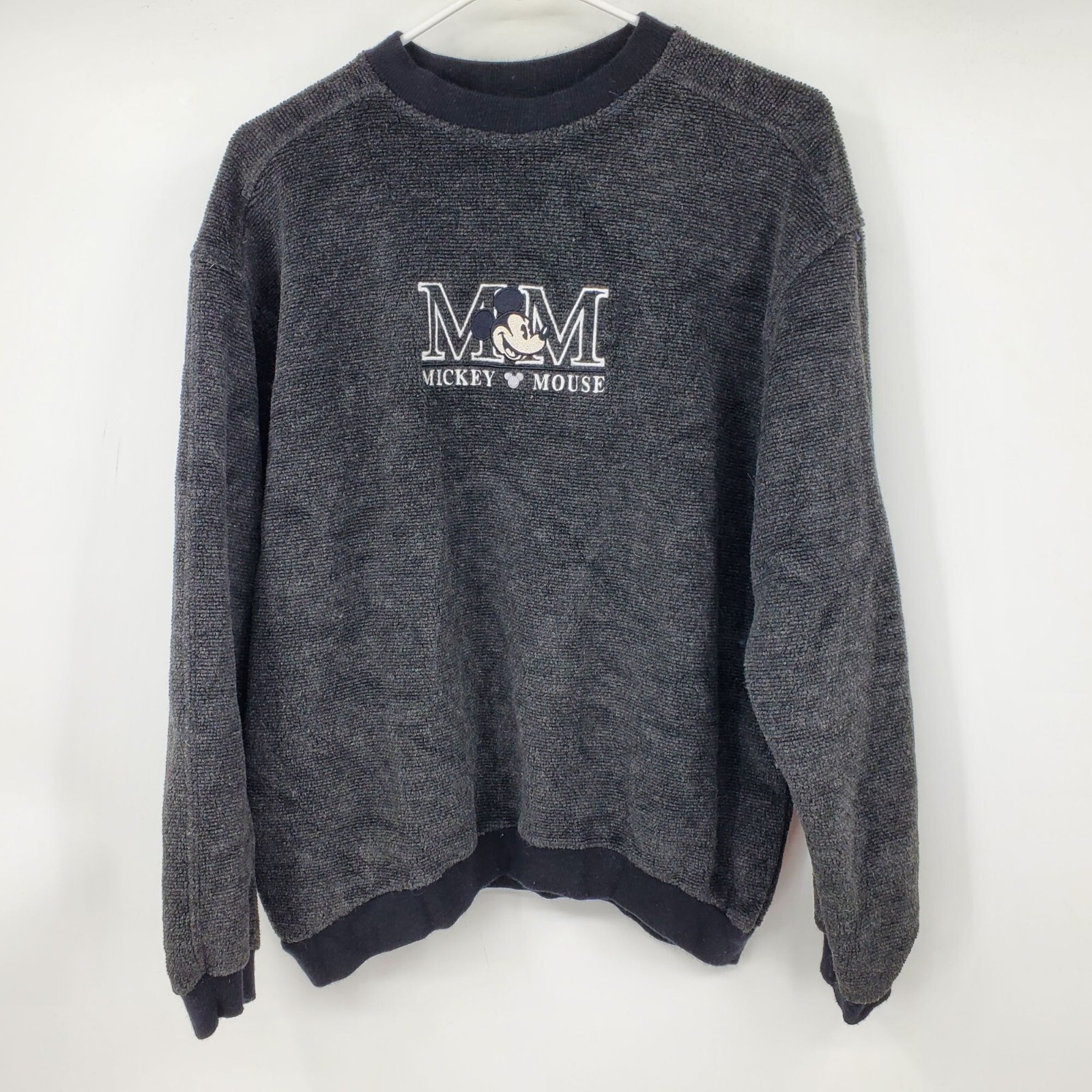 Vinatge The Disney Store Mickey Mouse Embroidered Carpet Feel Crewneck Small Vinatge The Disney Store Mickey Mouse Embroidered Carpet Feel Crewneck Small