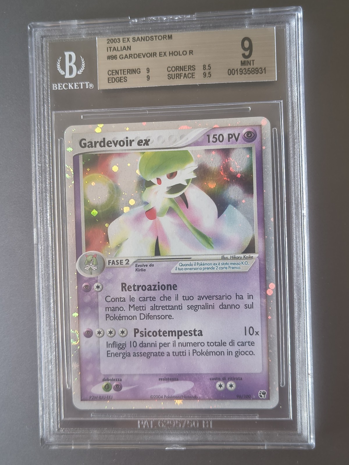 👰🏼‍♀️ BGS 9 GARDEVOIR ex Pokemon 2003 Sandstorm 96/100 Ita Swirl
