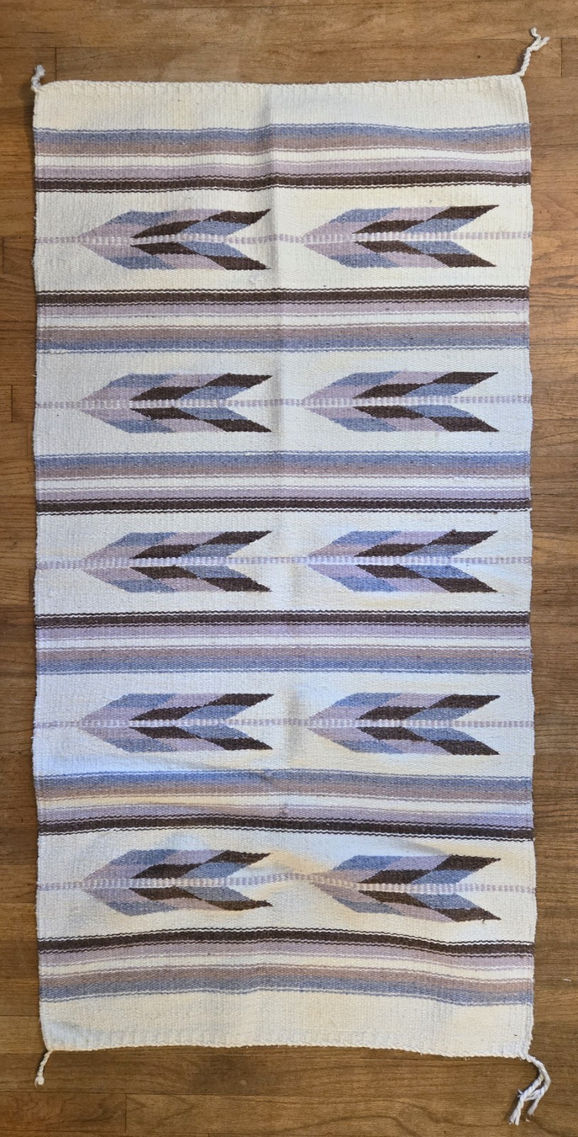 Vintage Navajo Wool Rug 58x29 Chinle Arrowhead Route 66 Hand Woven Native Runner