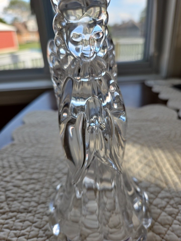 Art Glass clear Angel lead crystal candleholder. 7 1/2\