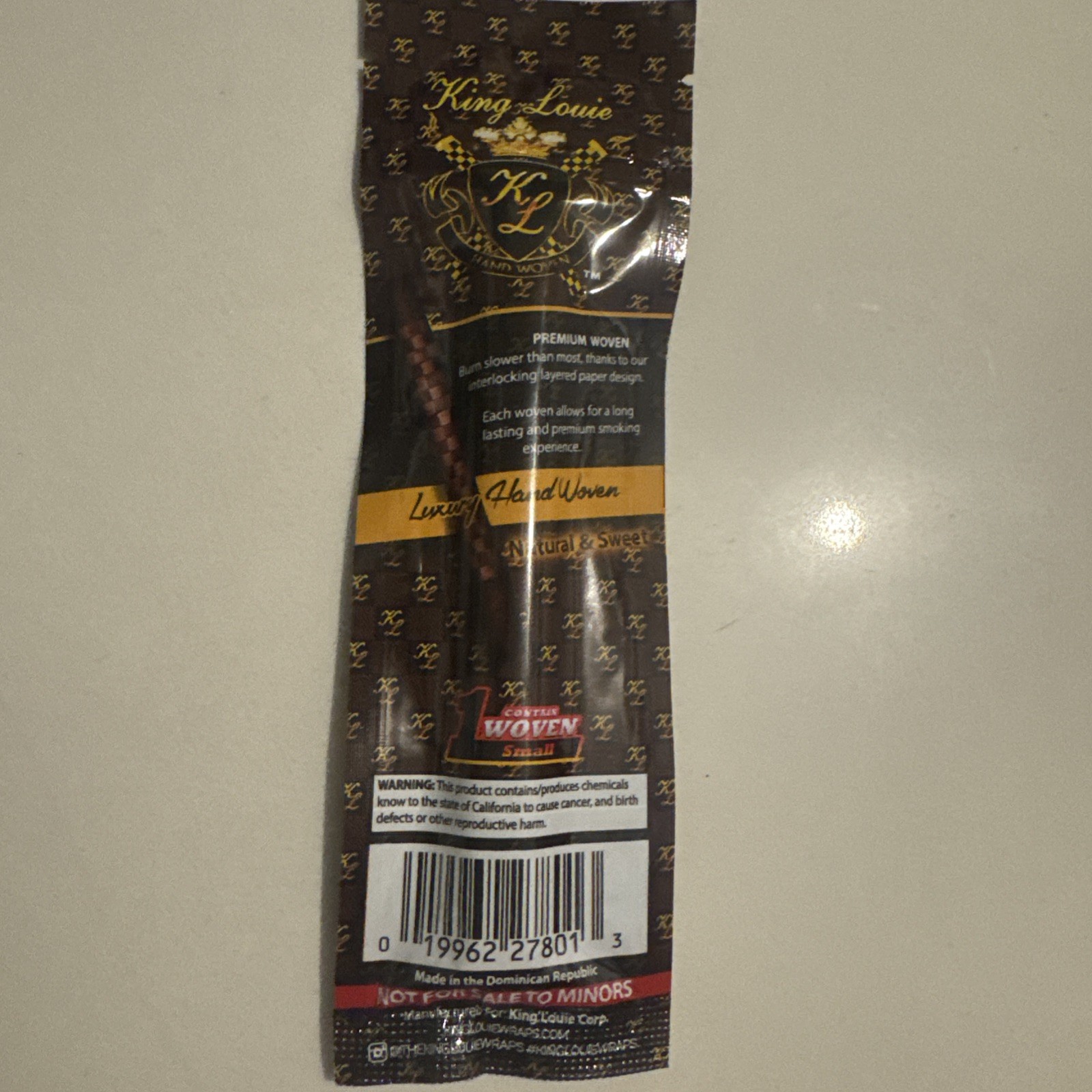 King Louie Natural Sweet Premium Woven Tobacco Wraps Luxury Hand Woven