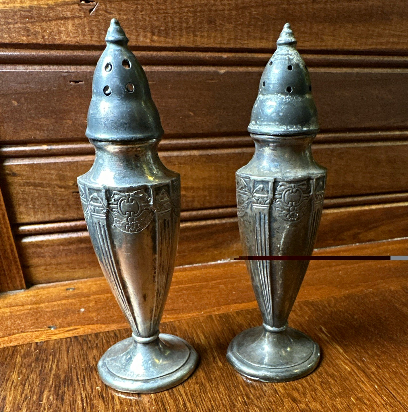 Vintage Poole Silver Co Astor Art Deco Silverplate Salt and Pepper Shakers Pair