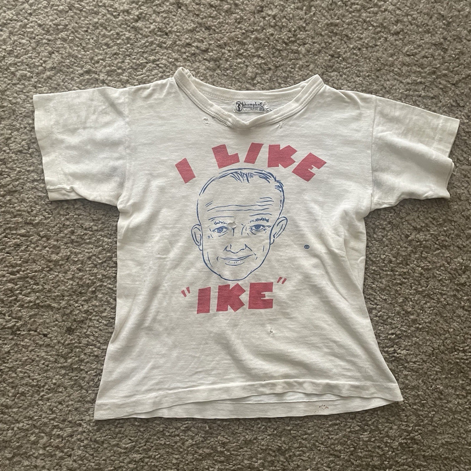 Vintage 50s I Like Ike Campaign t-shirts Dwight D. Eisenhower's 1952 Kids Size M
