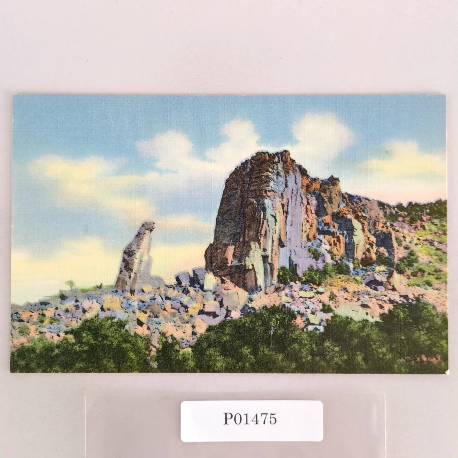 The Kneeling Nun Near Silver City New Mexico 1930s Linen Postcard Rock Formation