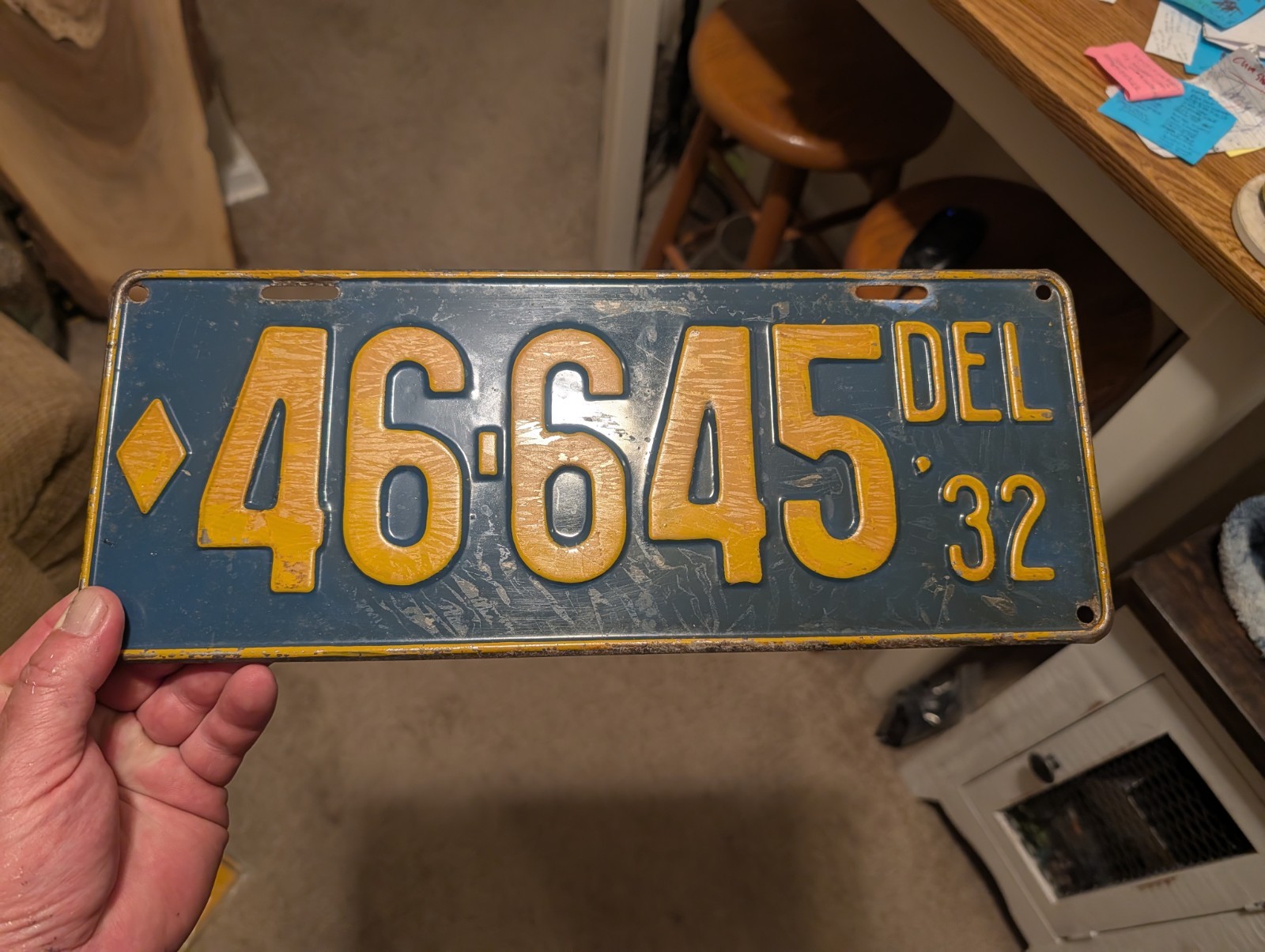 A+ HIGH QUALITY 1932 DELAWARE LICENSE PLATE 