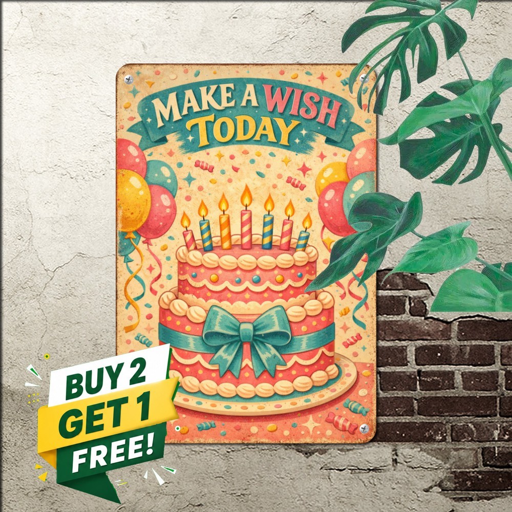 Happy Birthday Party Celebration Bar Restaurant Decor Metal Tin Sign Art