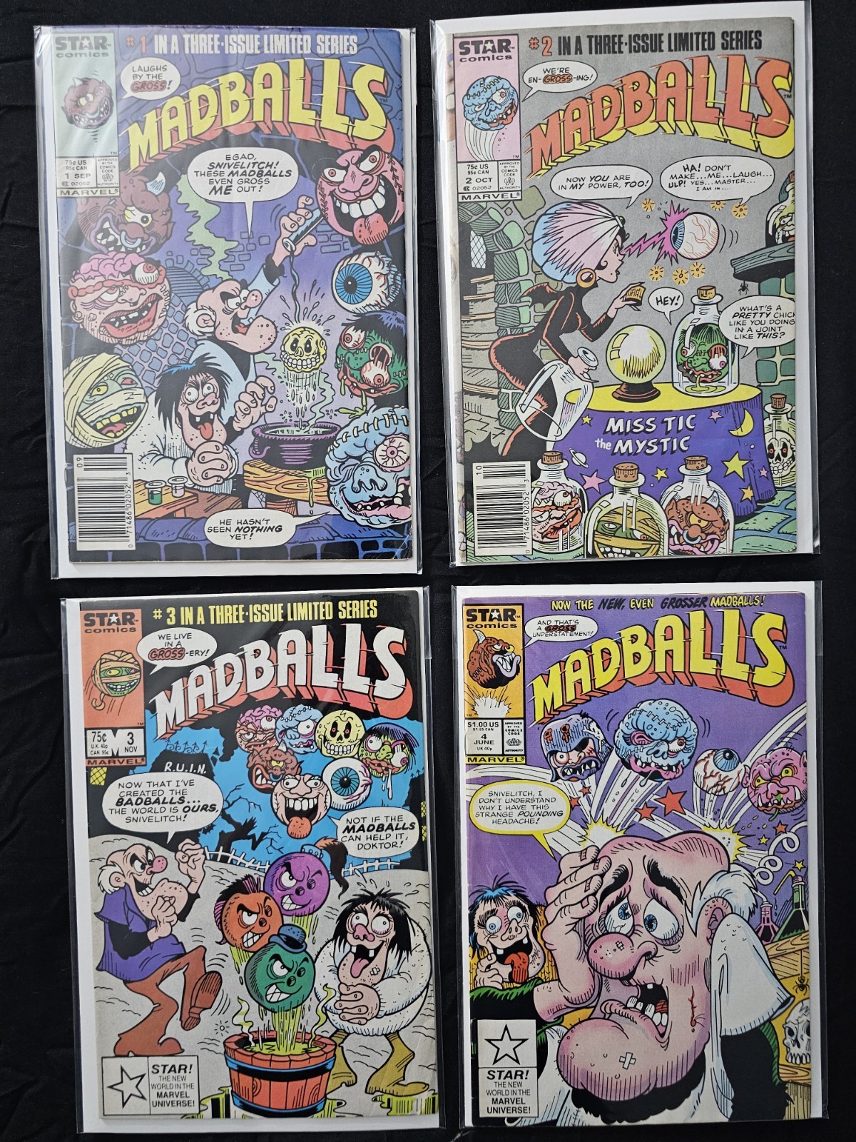 Madballs #1-4 Lot (Marvel/Star Comics September 1986) 1st Team App Madballs Madballs #1-4 Lot (Marvel/Star Comics September 1986) 1st Team App Madballs