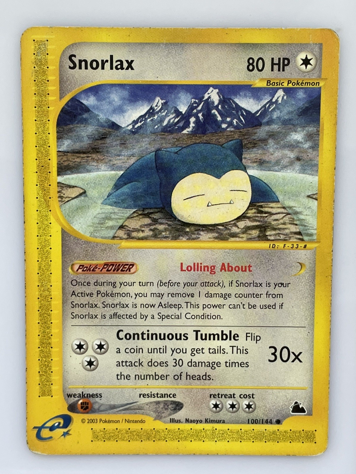 Snorlax 100/144 Skyridge Non-Holo Moderately Played WOTC 2003