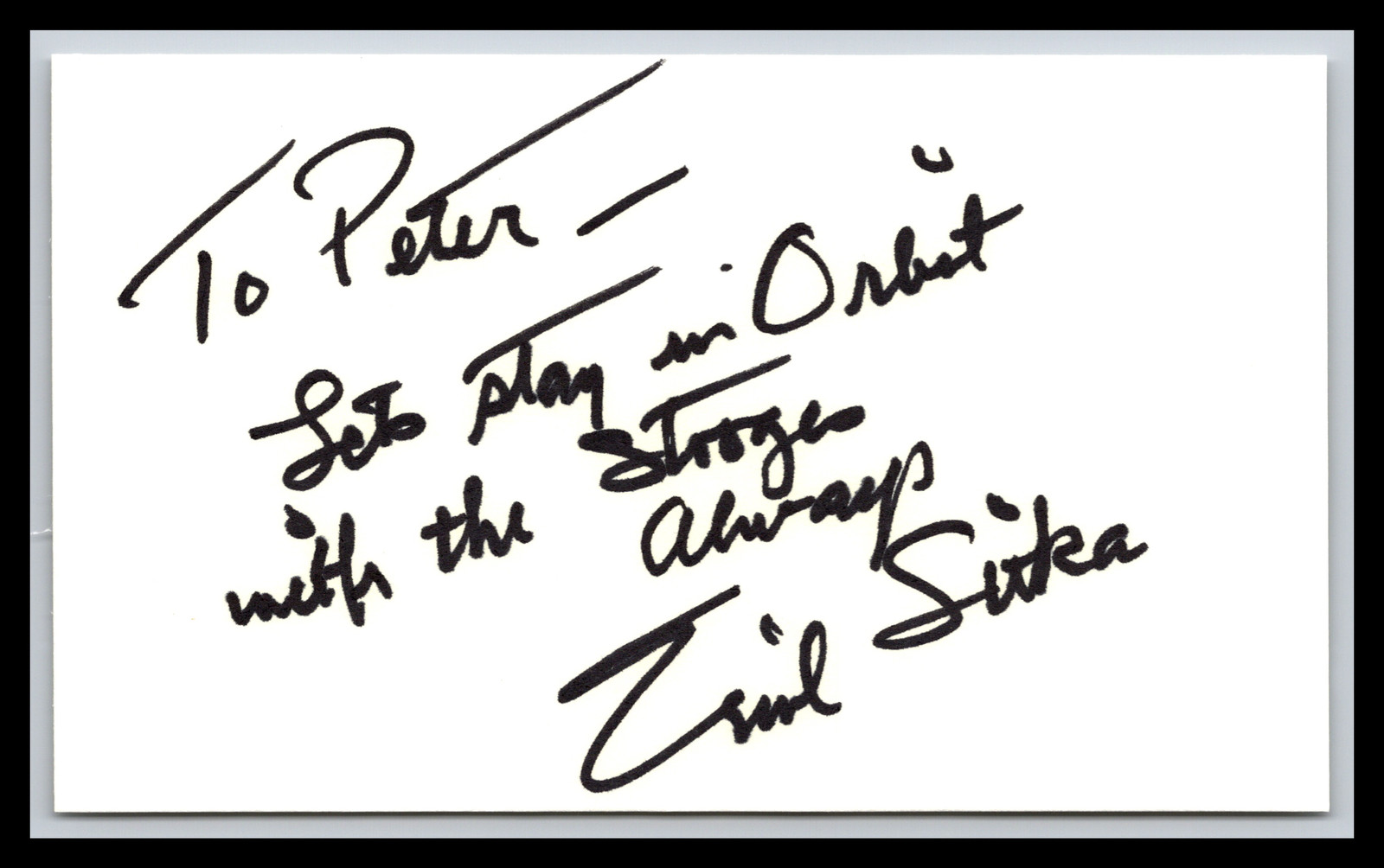 Emil Sitka - Actor - 3x5 Card - Signed / Autograph