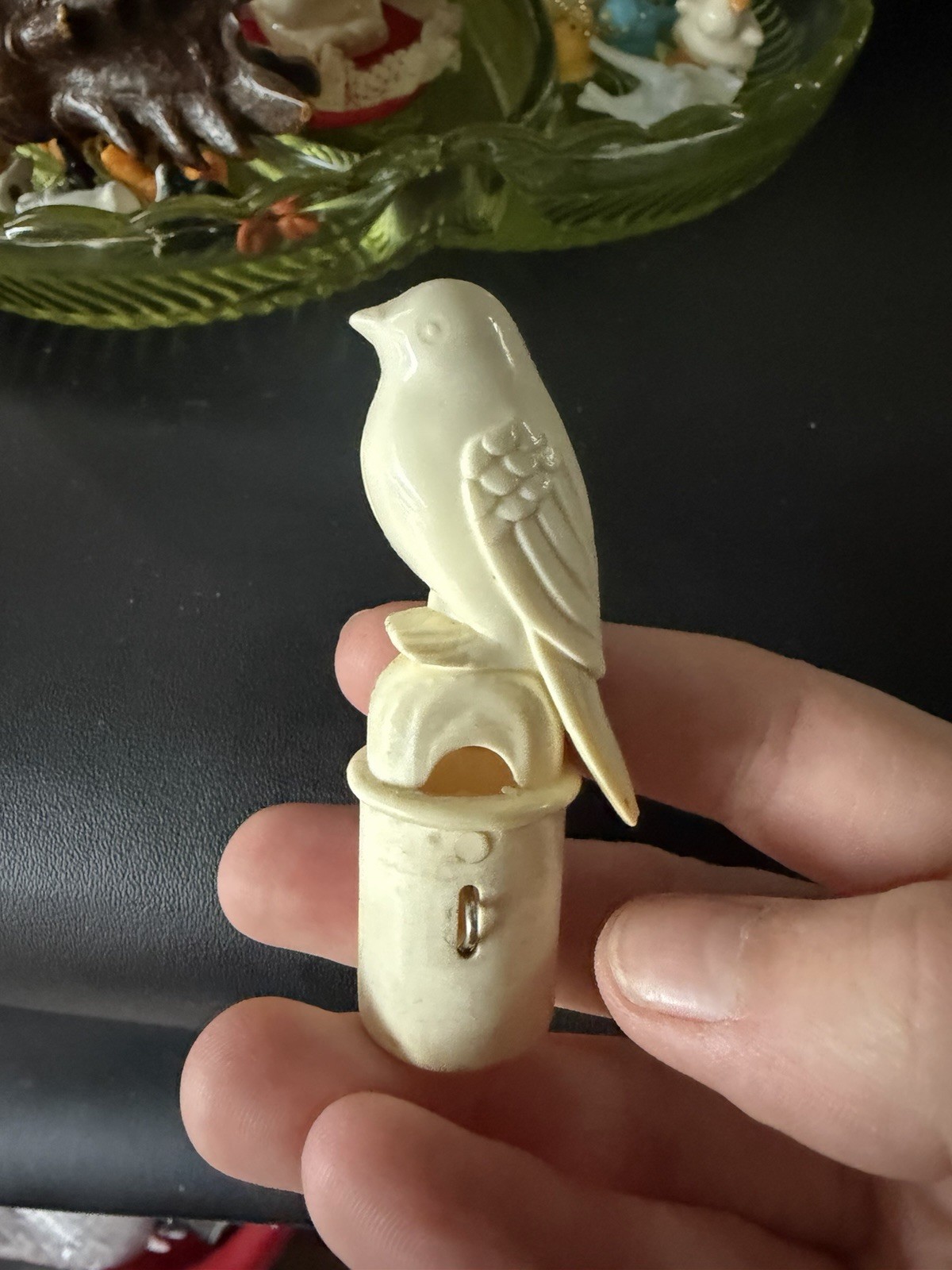 VTG Teapot Whistling Bird ~ replacement BIRD Only Cream color