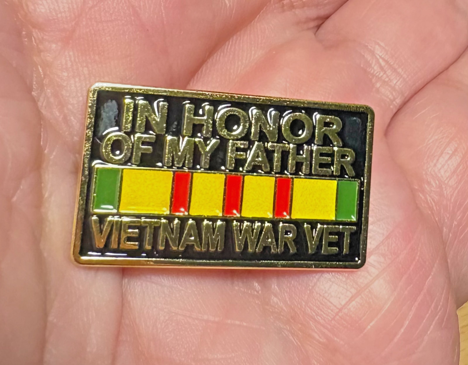 IN HONOR OF MY FATHER VIETNAM WAR VET HAT PIN