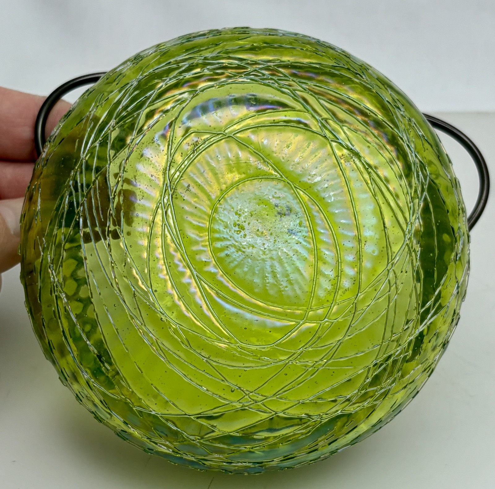 Loetz Bohemian Art Glass Bowl Basket  -  96920