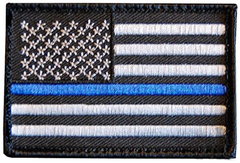 4PC LOT OF Tactical Police law enforcement Thin Blue Line USA Flag HOOK Patch 
