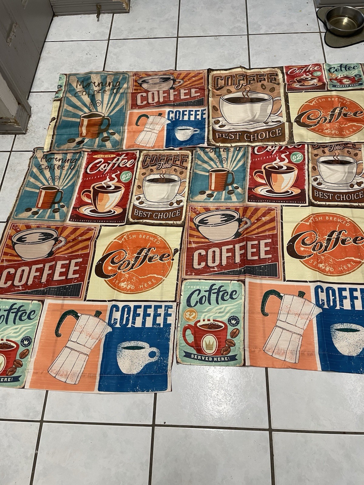 Pair  (2 Panels) & Valance   Vintage  Coffee Theme Curtains