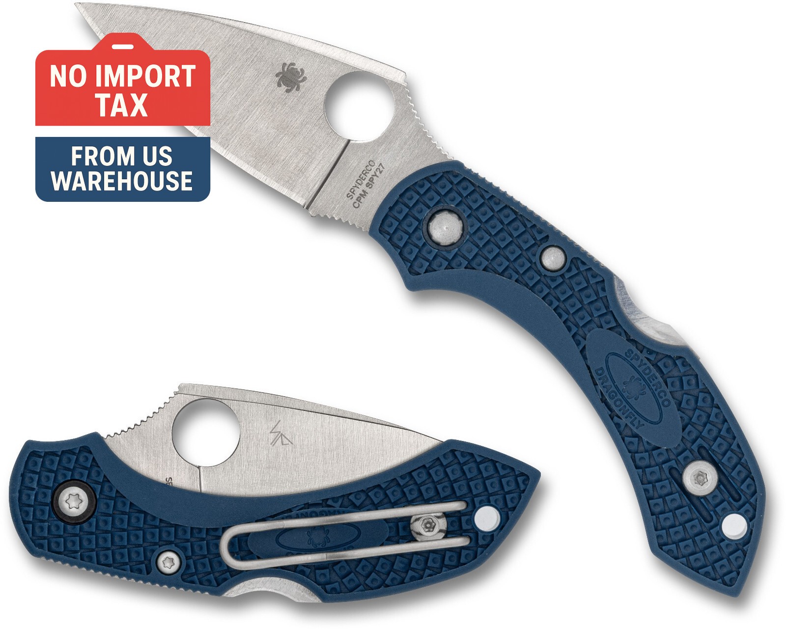 SPYDERCO Dragonfly 2, Cobalt Blue FRN Handl CPM SPY27 Steel, Sprint Run C28PCBL2 SPYDERCO Dragonfly 2, Cobalt Blue FRN Handl CPM SPY27 Steel, Sprint Run C28PCBL2