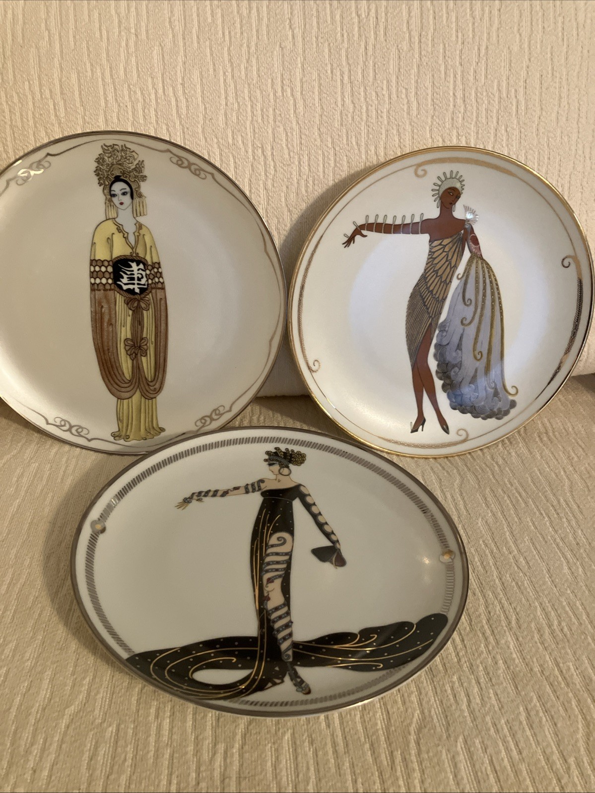 3 - ART DECO Vintage House of Erte Franklin Mint Limited Edition Art Deco Plates 3 - ART DECO Vintage House of Erte Franklin Mint Limited Edition Art Deco Plates