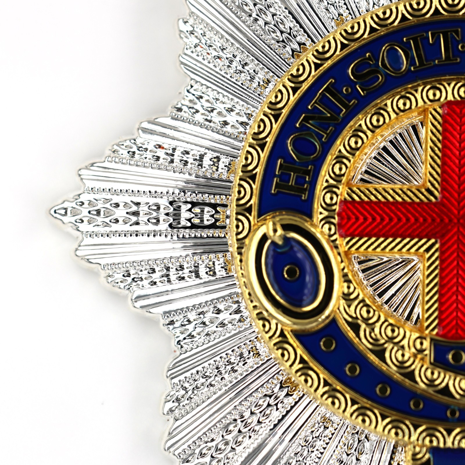 UK Order of the Garter Star - Solid Brass, Real Silver Plated - Museum Replica