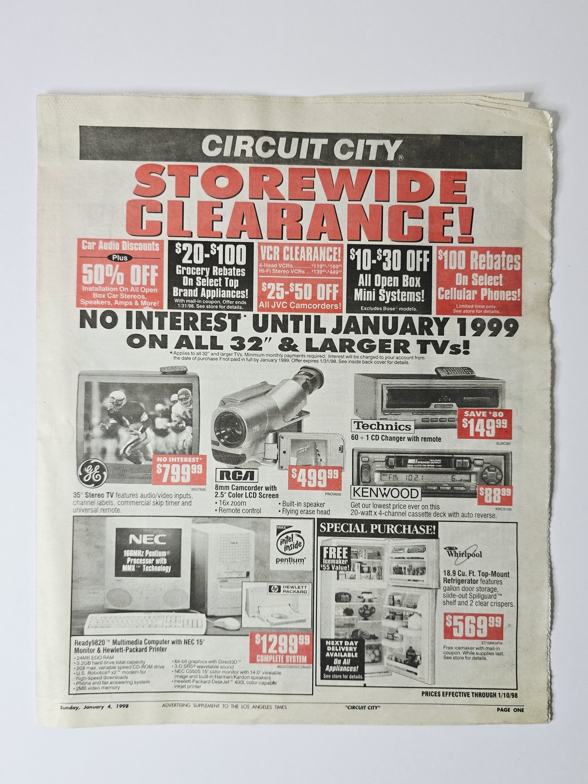 Circuit City 1998 Storewide Computer Clearance NEC 8 Page Vintage Circular