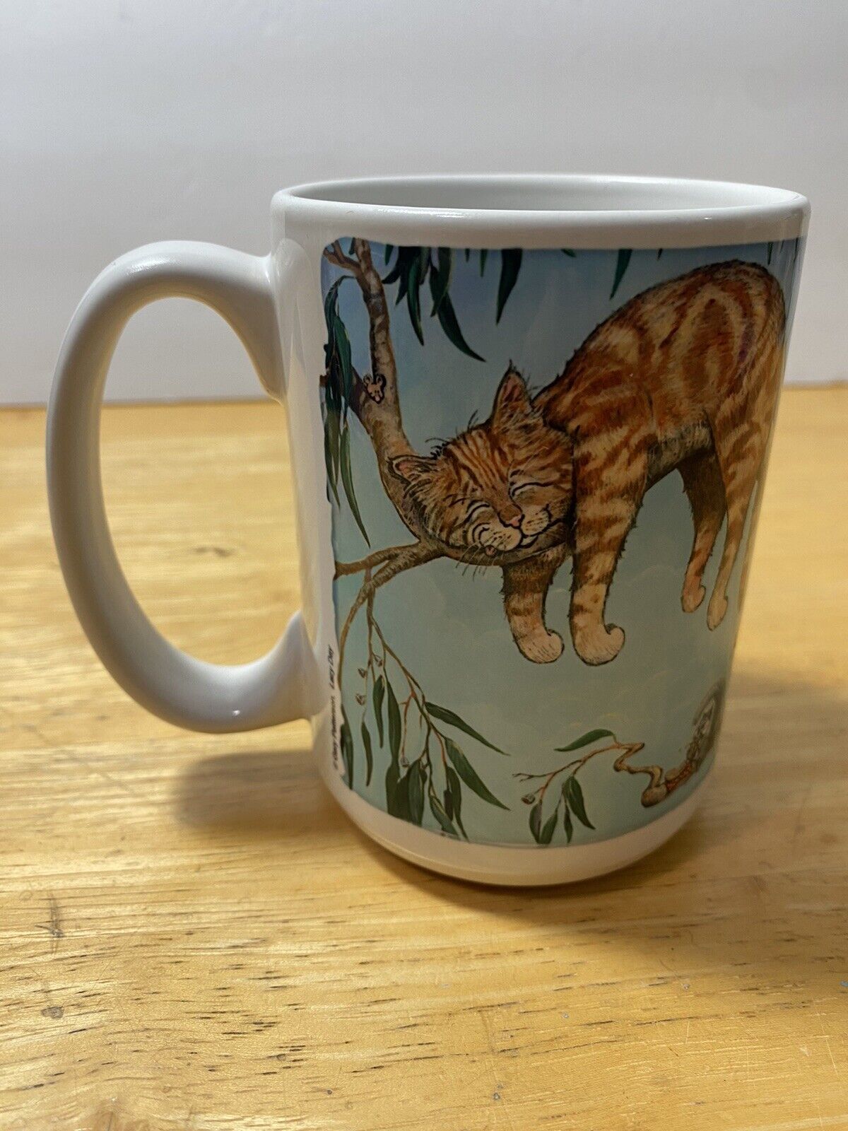 Gary Patterson Cartoon “Lazy Day” Mug Collectible Coffee Cup Cat Branch Tree