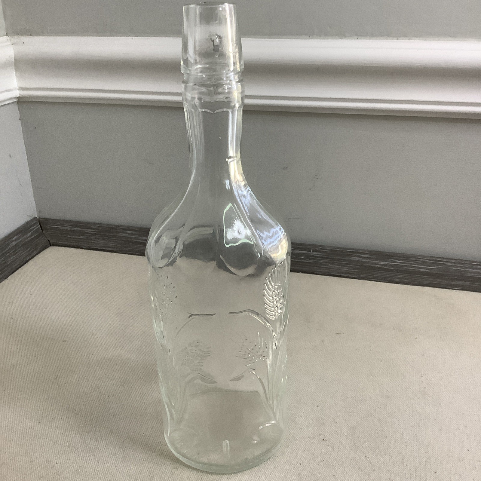 VTG 1967 Schenley 4/5 QT Whiskey Bottle Anchor Hocking Wheat Decanter