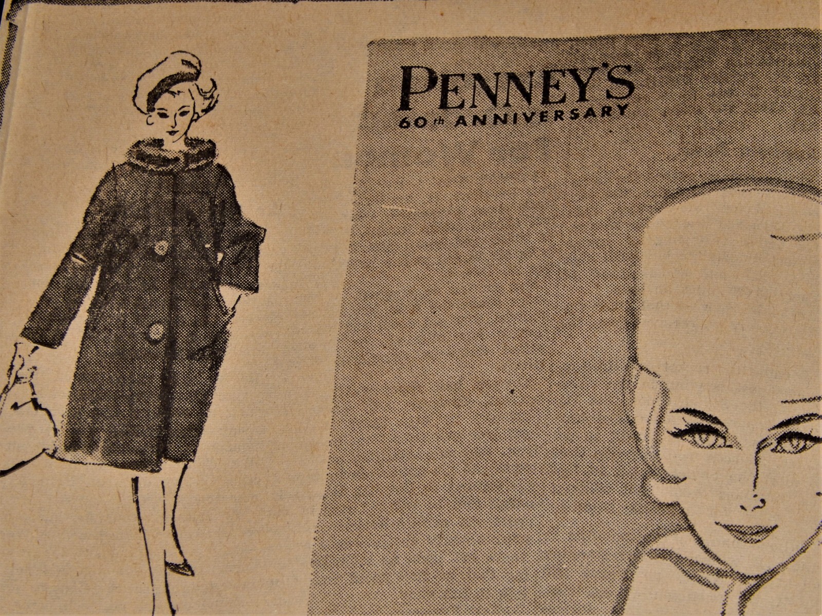 Vintage Advertisement, WA, 1962, JC PENNEY STORE, 60th Anniversary Sale, Coats Vintage Advertisement, WA, 1962, JC PENNEY STORE, 60th Anniversary Sale, Coats