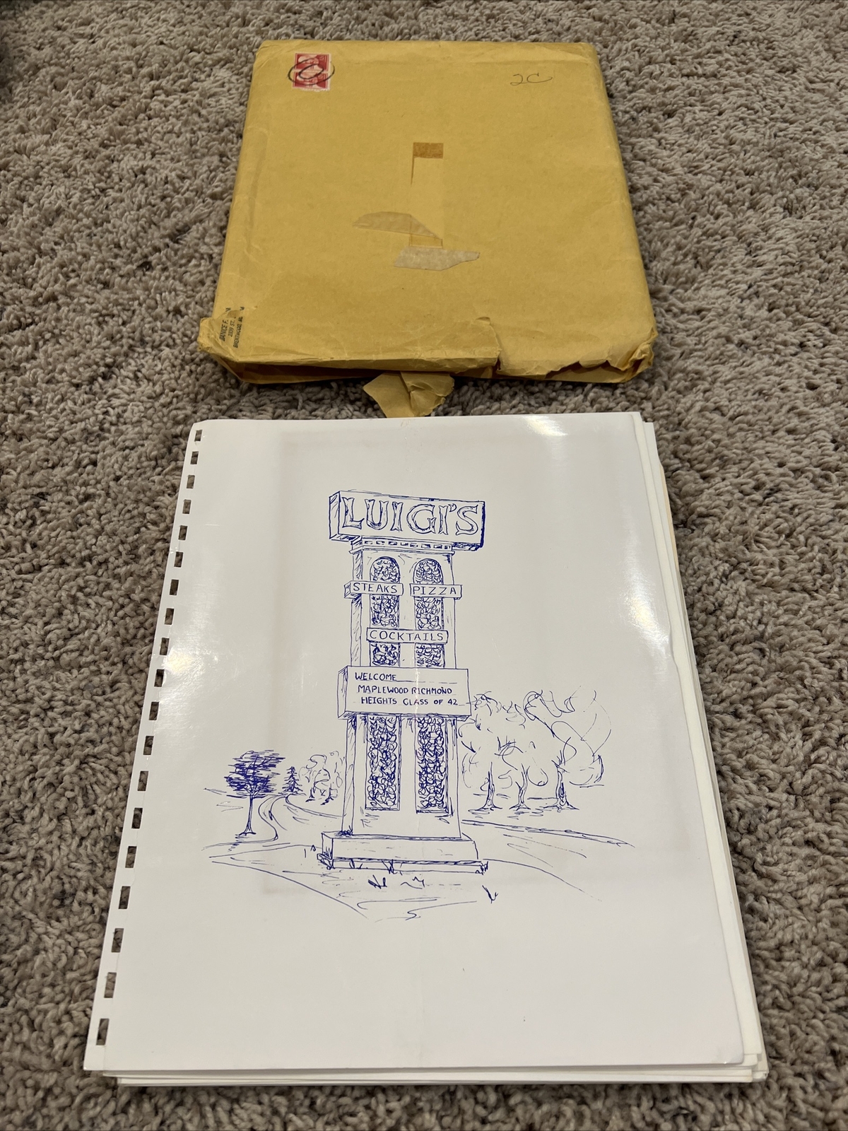 Luigi’s Steaks Pizza Cocktails Class of 1942 High School Reunion 1968 Plan Book