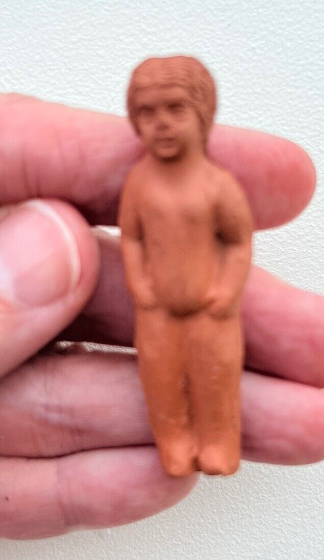 Antique Cracker Jack German Germany Miniature Clay Frozen Charlotte Boy Doll 