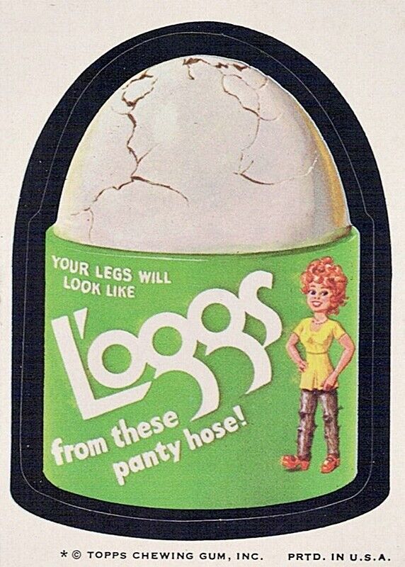 Topps 1974 Wacky Packages Sticker 7th Series L\'oggs Panty Hose Tan Back
