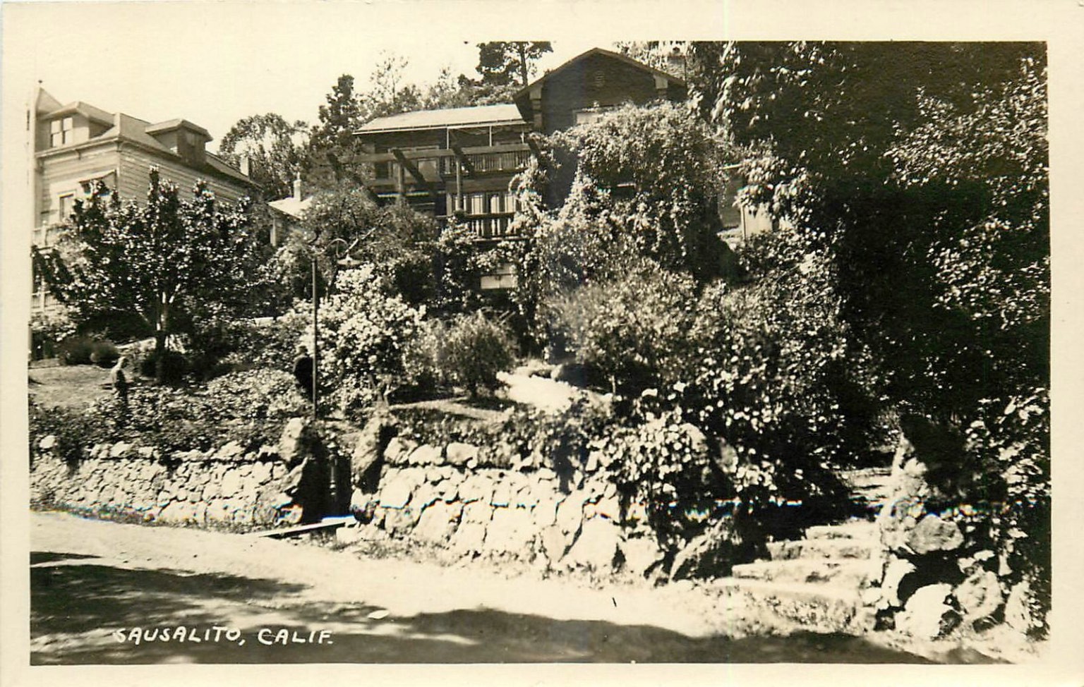 Sausalito, California RPPC Vintage Postcard Hilly Residential Scene 1930s Sausalito, California RPPC Vintage Postcard Hilly Residential Scene 1930s