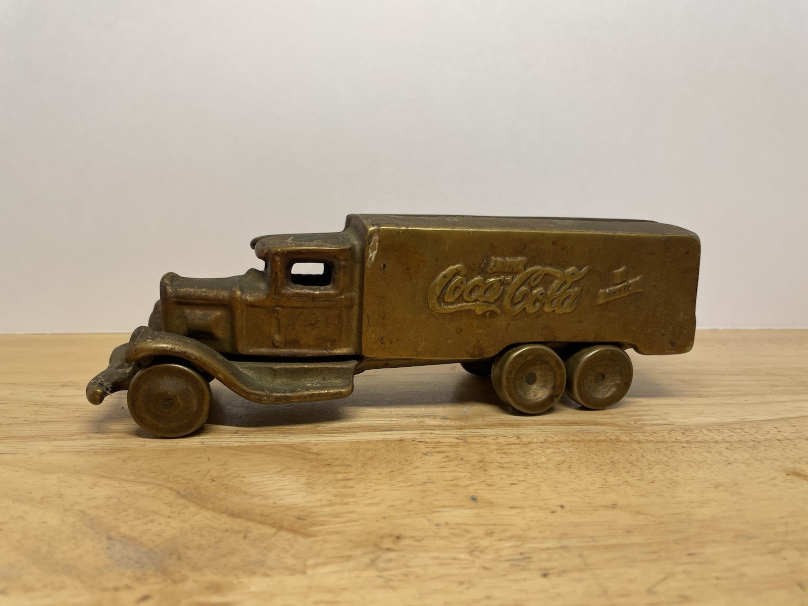 Antique Vintage Solid Brass Coca-Cola Delivery Truck 