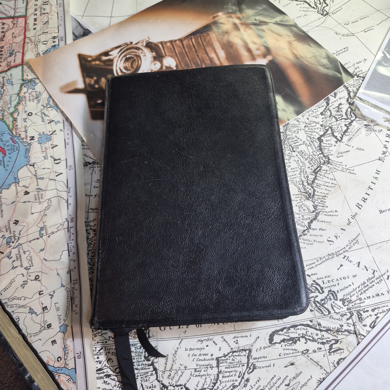 Vintage Cambridge Holy Bible KJV Deluxe Morocco Leather Red Letter Concordance