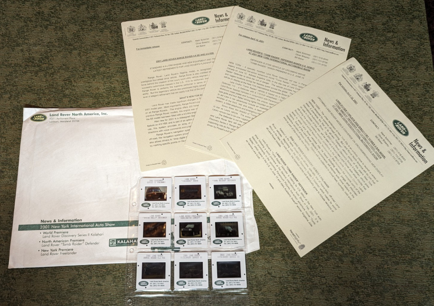 Land Rover Range Tomb Raider 2001 Press Kit Brochure 2000s New York Auto Show