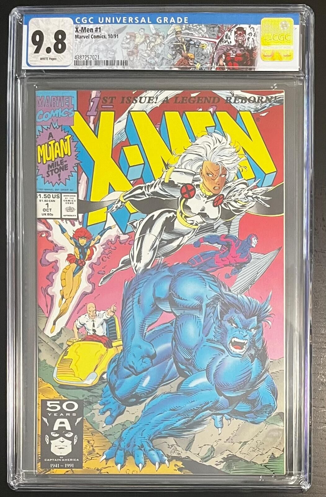 X-Men #1 Marvel (1991) CGC 9.8 (NM/MT) White Pages Jim Lee Storm CUSTOM LABEL