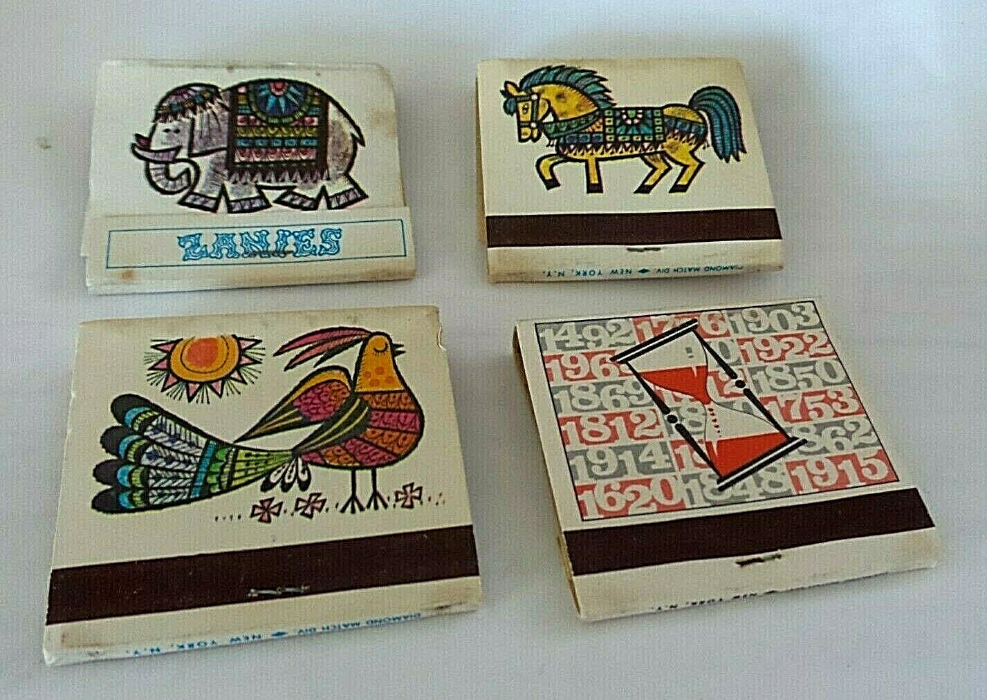 (4) VINTAGE CLASSIC MATCHBOOKS ZANIES, 1903 MAN\'S FLIGHT, 