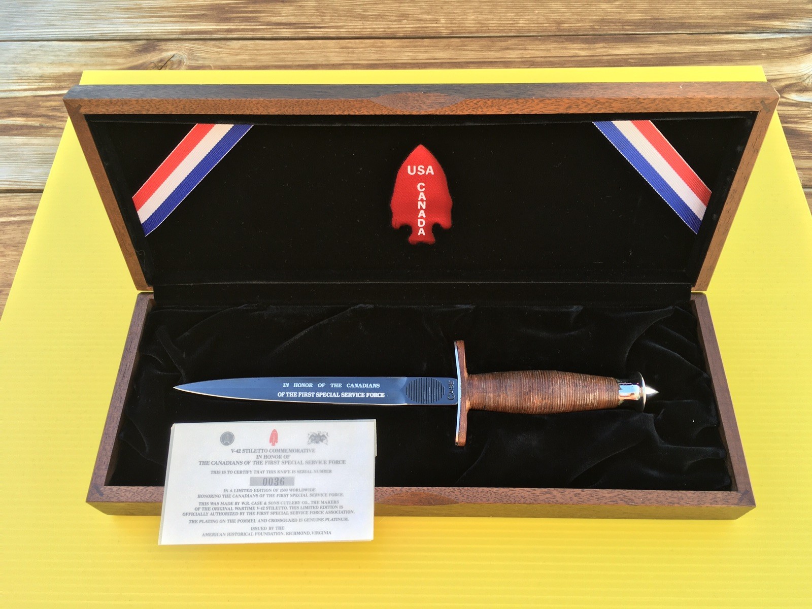 CASE V-42 STILETTO IN HONOR OF THE CANADIANS OF THE FIRST SPECIAL SERVICE FORCE CASE V-42 STILETTO IN HONOR OF THE CANADIANS OF THE FIRST SPECIAL SERVICE FORCE