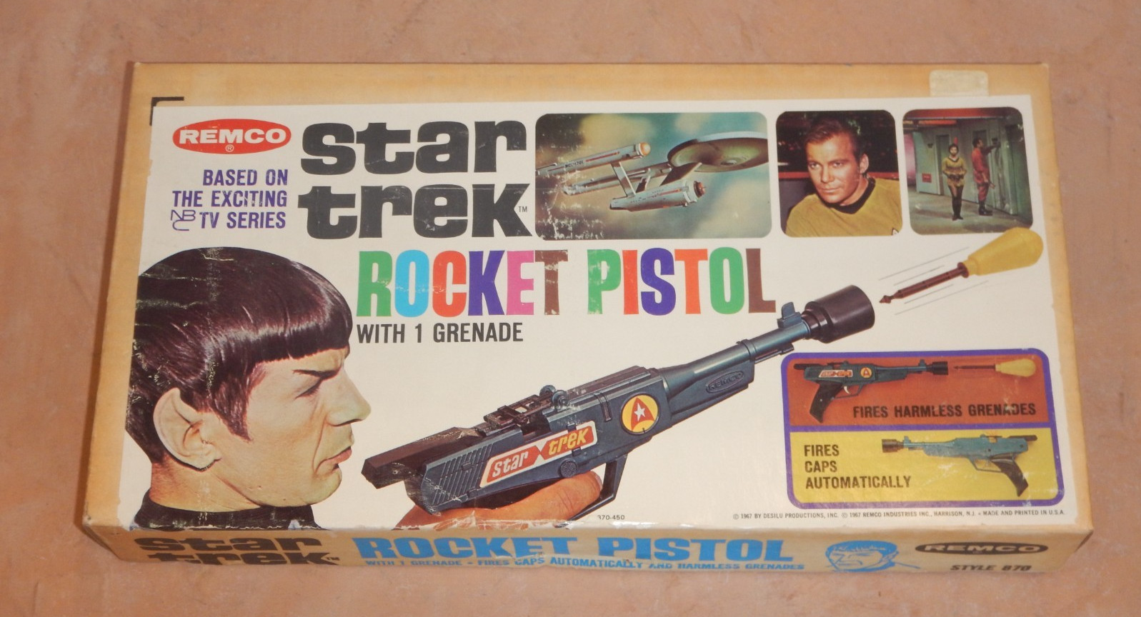 RARE, ORIGINAL 1967 REMCO - STAR TREK ROCKET PISTOL BOX -- BOX ONLY