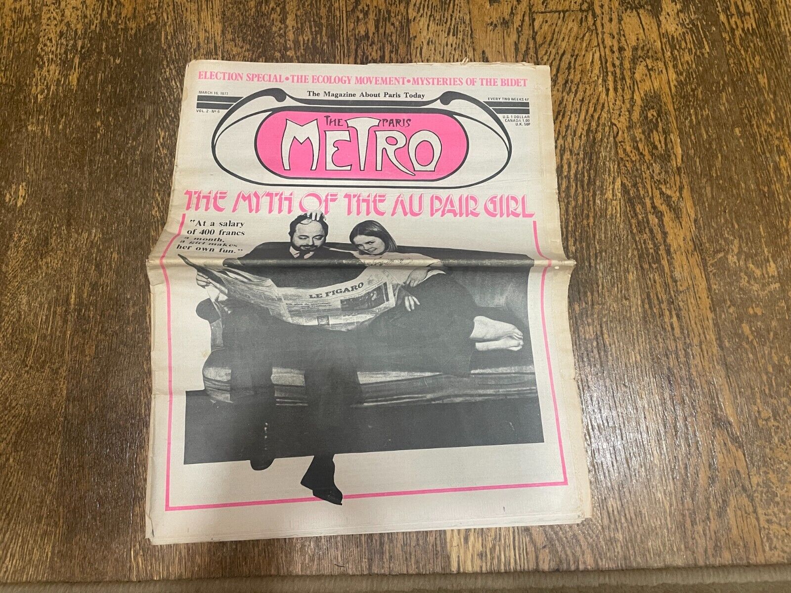 The Paris Metro Newspaper March 1977 Hall & Oates Paul Davis Sex Pistols Au Pair