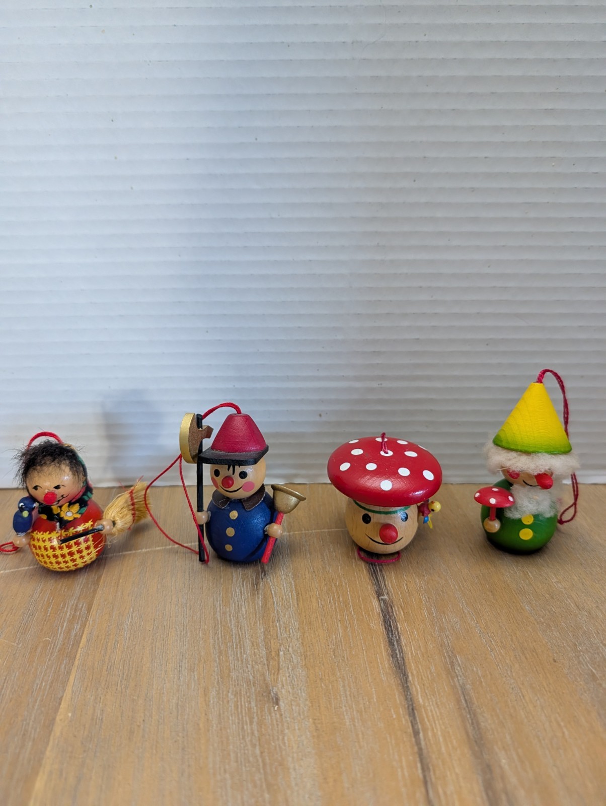 Set of 4 vintage Steinbach wooden Christmas ornaments from Germany