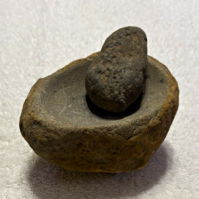 Native American US Stone Mortar and Pestle Set Artifact NY