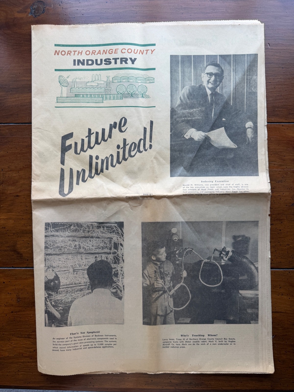 1962 Orange County CA Newspaper Disneyland Hotel Knotts Hughes Aircraft
