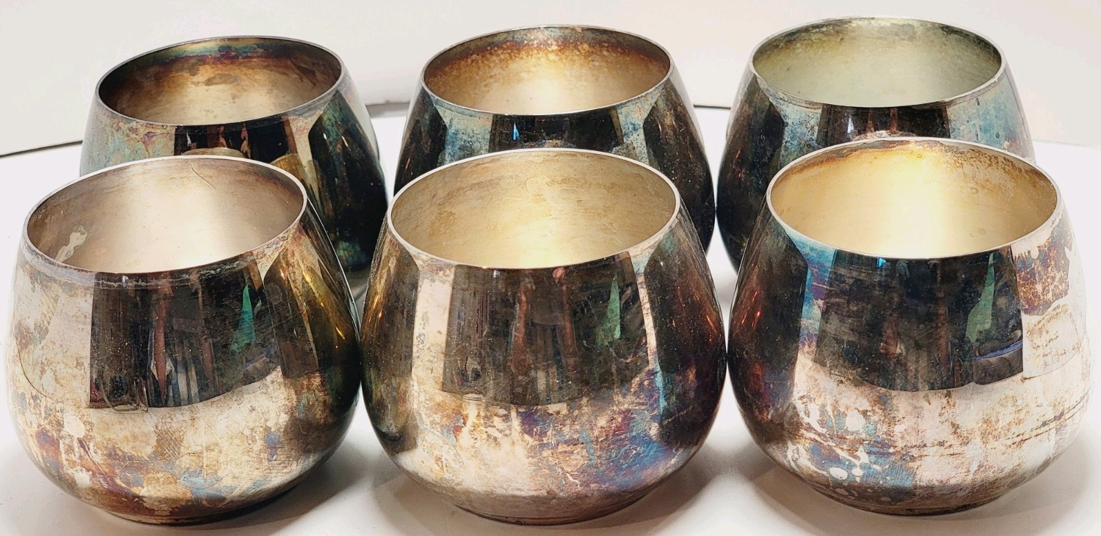 Vintage Oneida USA Roly Poly Tumblers Mid Century Modern Set of 6 Barware