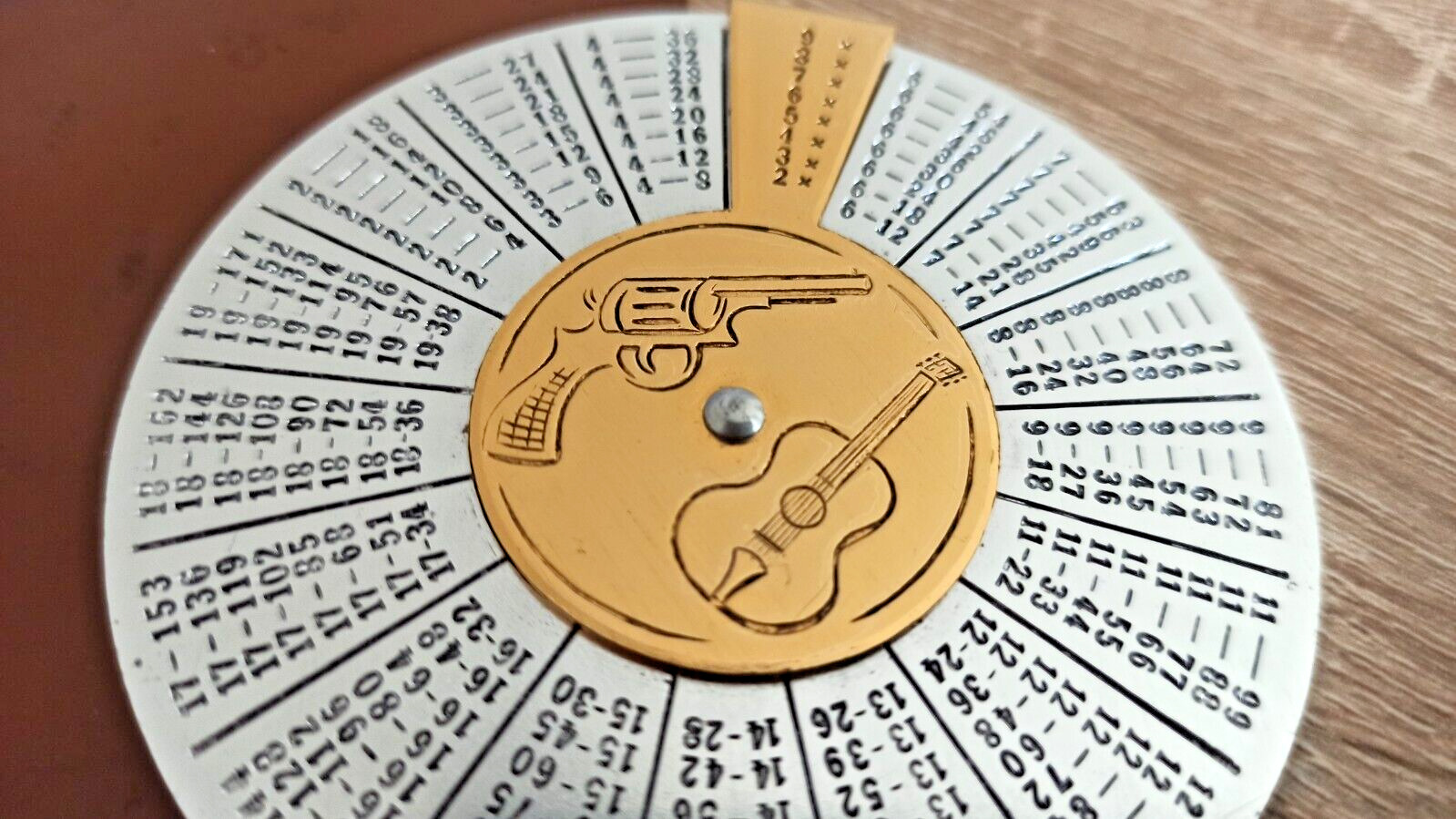 Vintage children's counting ruler. Multiplication 1-28. brass.Czechoslovakia.