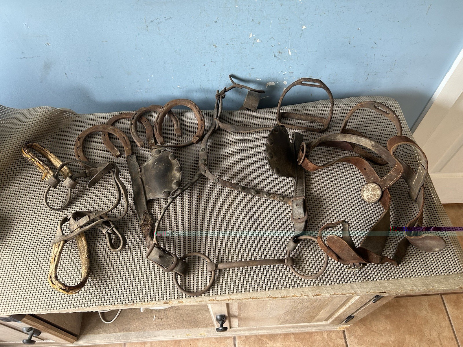 Group of Antique horse equestrian items