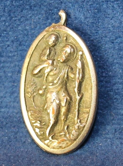 VINTAGE ST CHRISTOPHER ST JUDE PRAY FOR US DOUBLE-SIDED CATHOLIC MEDAL PENDANT