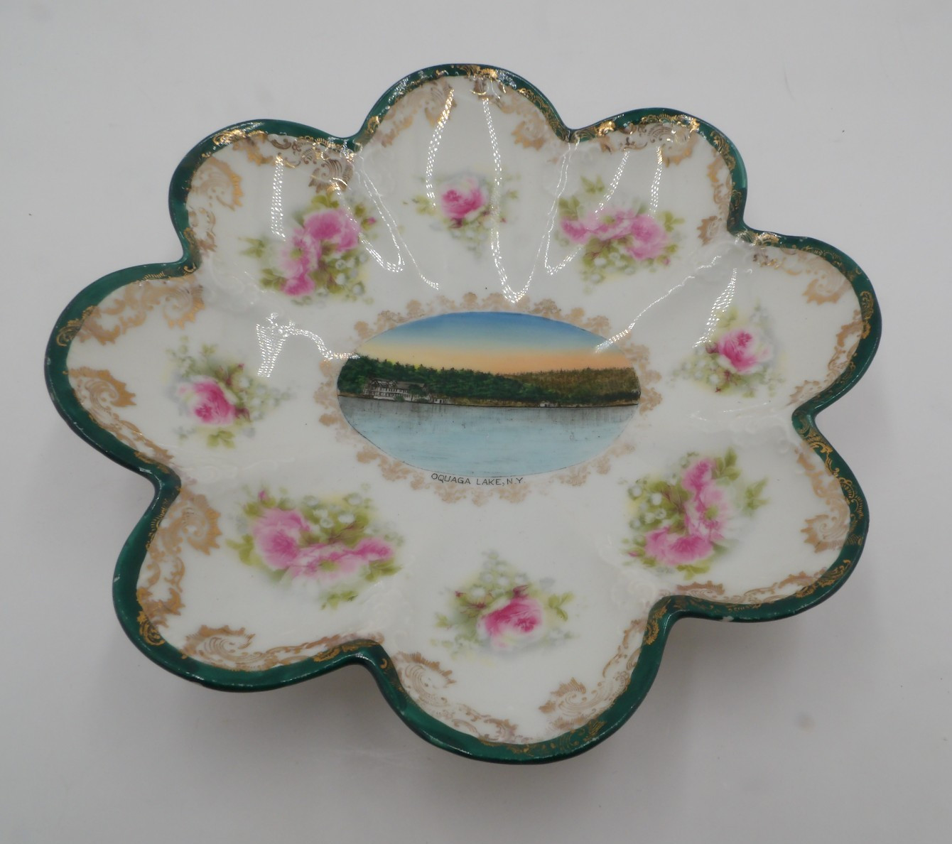 Oquaga Lake, NY Souvenir Bowl, Millar China Austria