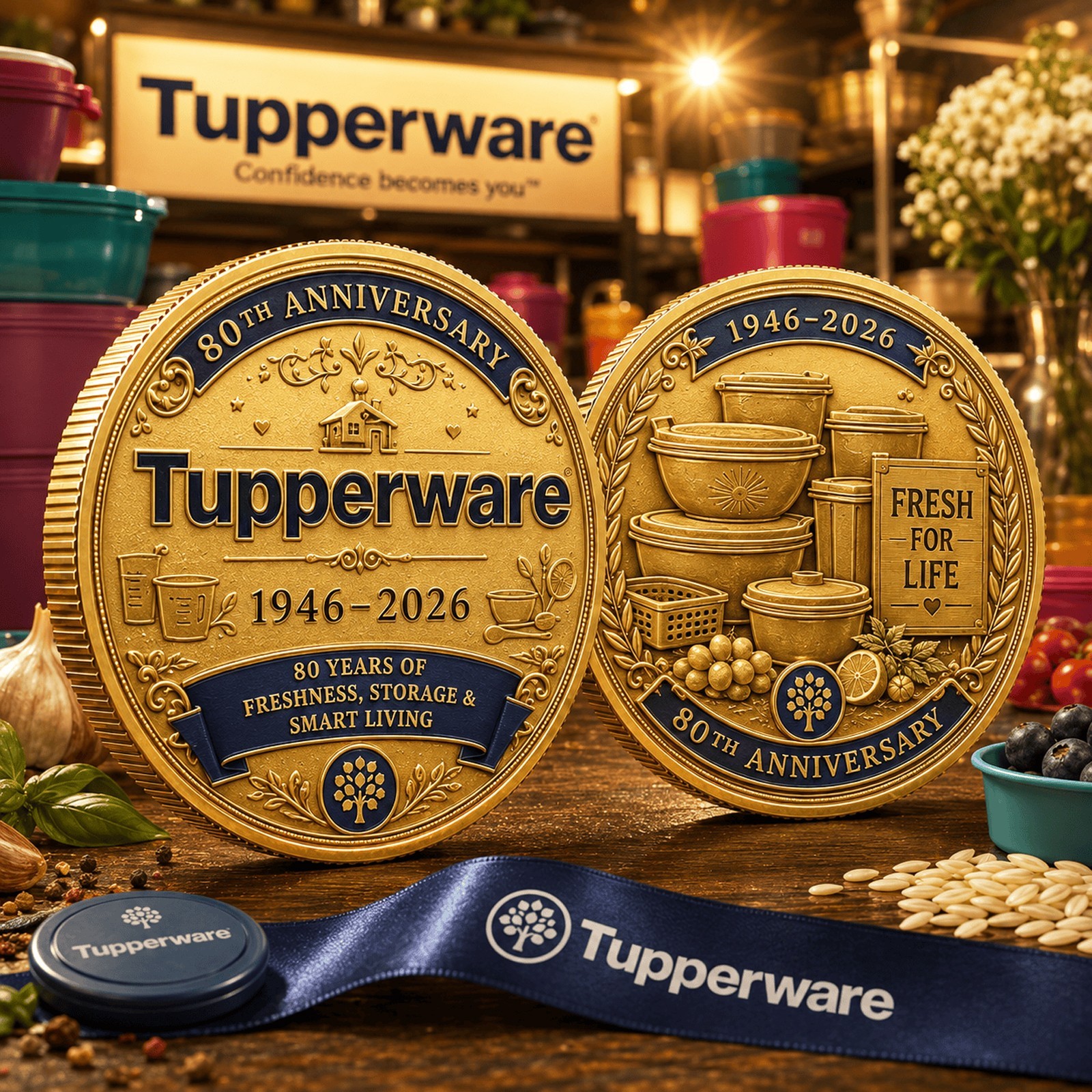 Tupperware 80th Anniversary Gold Commemorative Coin