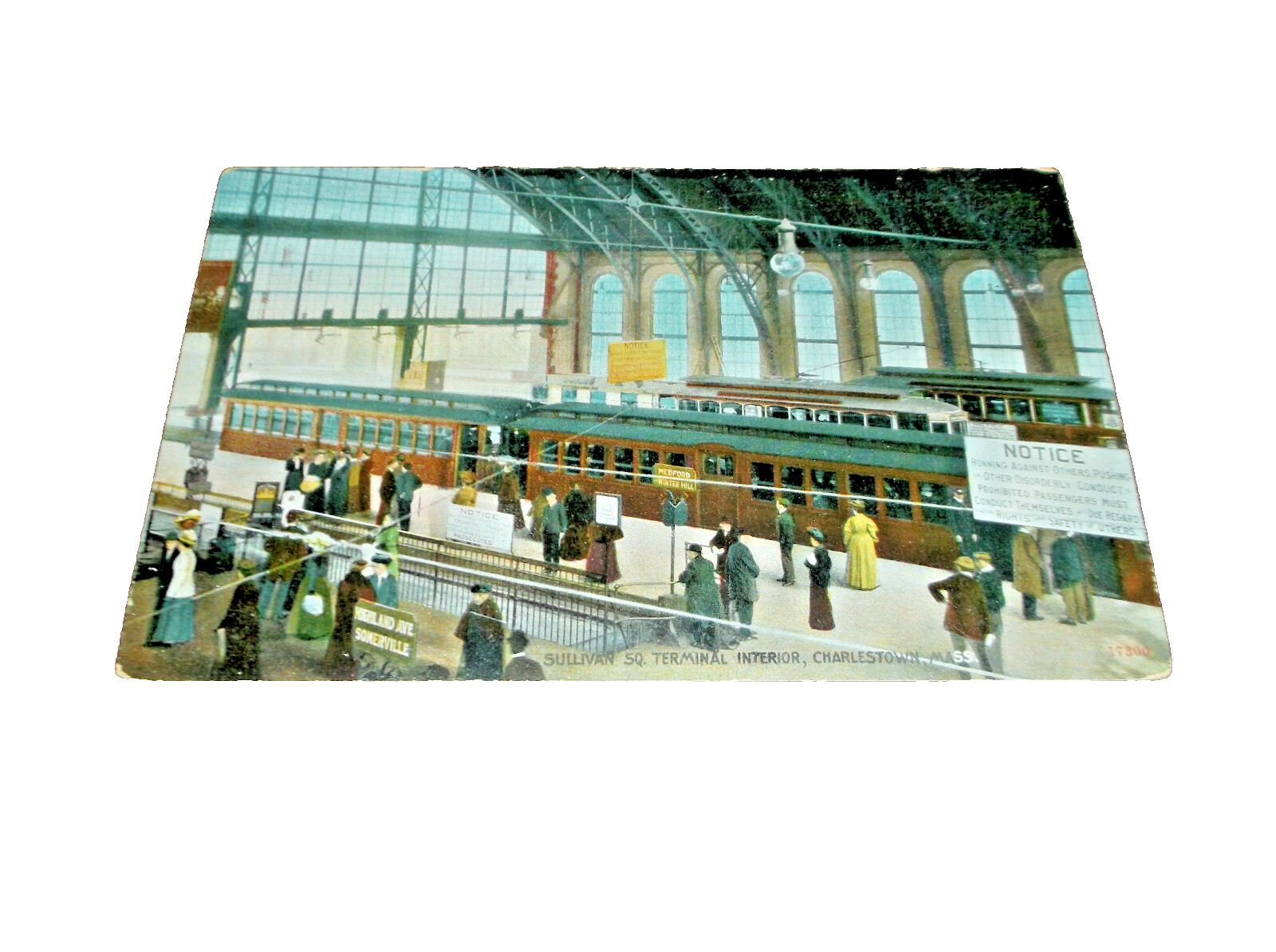 1907  BOSTON ELEVATED RAILWAY COMPANY SULLIVAN SQUARE STATION UNUSED POST CARD