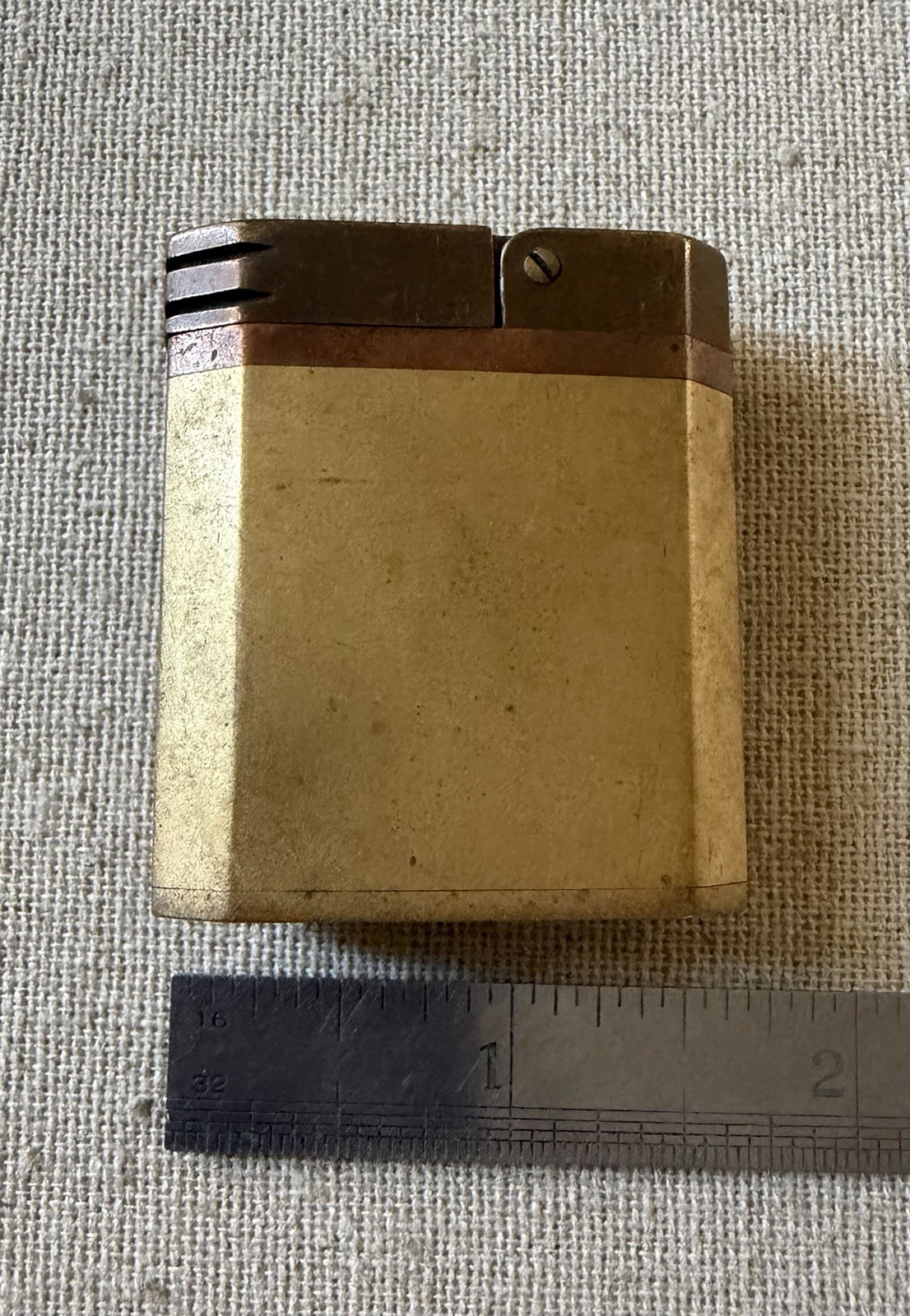 Vintage 1930s Art Deco Lift Arm Petrol Cigarette Lighter 3 Tone Brass Copper