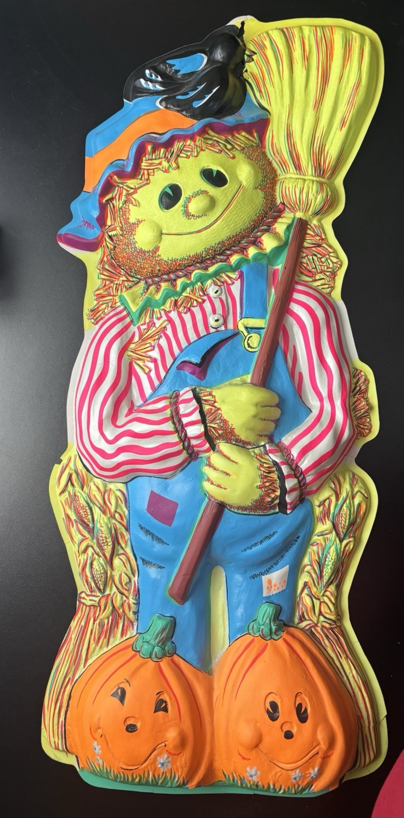 Vintage 1970\'s 3D Vacuform Hanging Halloween Scarecrow
